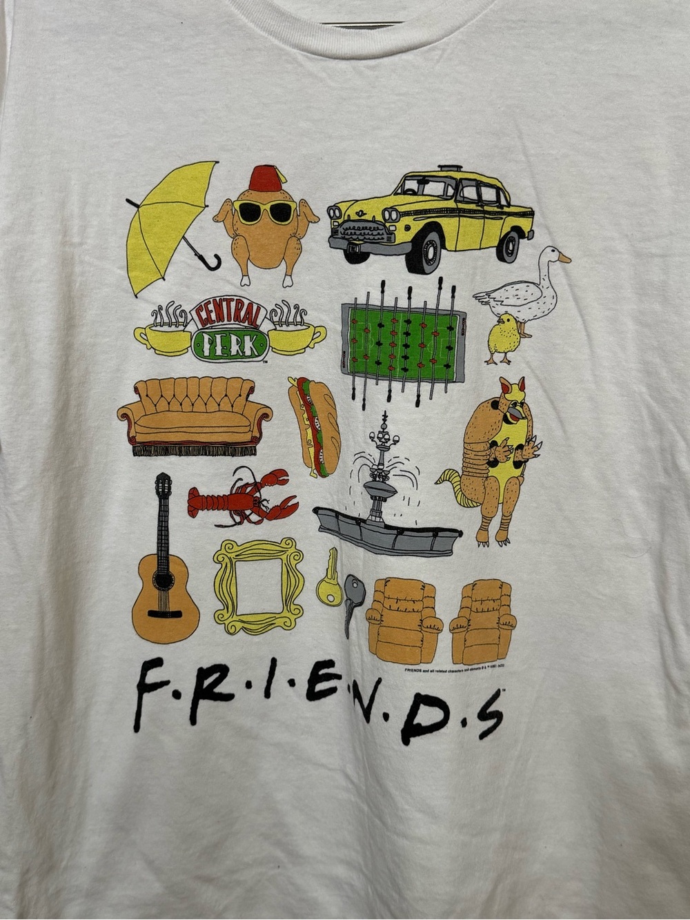 Gildan White Retro 90s FRIENDS TV Show NYC Adult XL T-Shirt - Picture 4 of 4